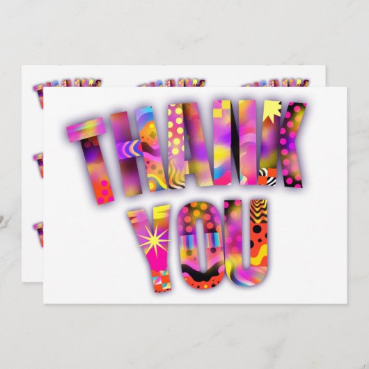 KRIJG FUNKY FONT BEDANKKAART (Voorkant / Achterkant)