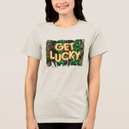 Krijg geluk folie ballon glitters St. Patrick's Da Tri-Blend Shirt