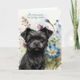 Krijg goed Affenpinscher Hond Wildflower Garden Kaart