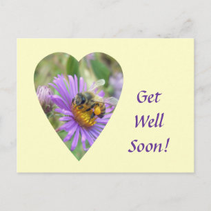 Krijg goed Binnenkort Honingbij op Herfst Asters H Briefkaart