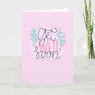Krijg goed Binnenkort Moderne Roze Chevron Typogra Kaart