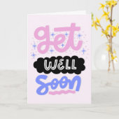 Krijg goed Binnenkort Moderne Zachte Roze Typograf Kaart (Gele Bloem)