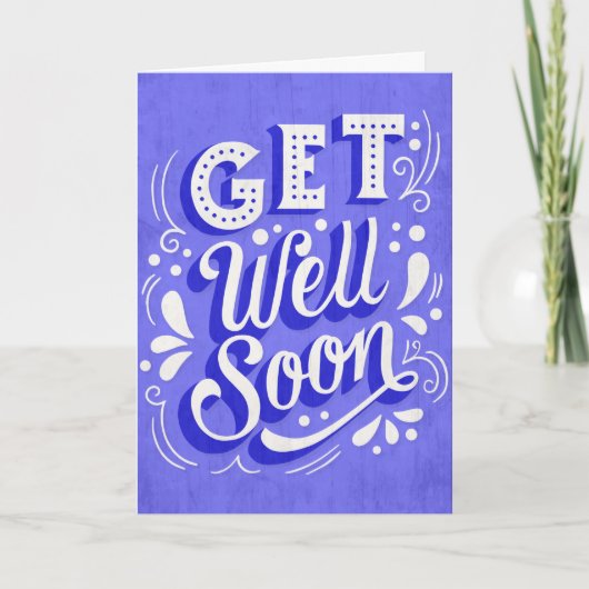 Krijg goed Binnenkort Paarse  stijl typografie Kaart (Voorkant)