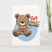 Krijg goed Binnenkort Schattige Beer Groet Kaart (Voorkant)