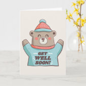 Krijg goed Binnenkort Schattige Beer in de Winterg Kaart (Gele Bloem)