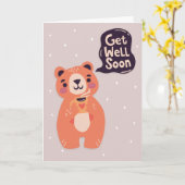 Krijg goed Binnenkort Schattige Beer met koffiebeg Kaart (Gele Bloem)