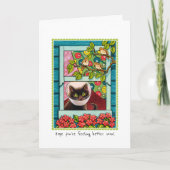 Krijg goed Binnenkort Schattige Cat Custom Gevouwe Kaart (Voorkant)