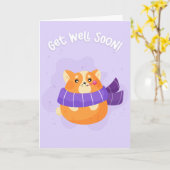 Krijg goed Binnenkort Schattigee Cartoon Fat Fox G Kaart (Gele Bloem)