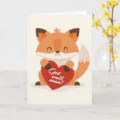 Krijg goed Binnenkort Schattigee Cartoon Fox Groet Kaart (Gele Bloem)