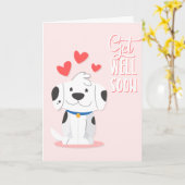 Krijg goed Binnenkort Sweet Puppy Groet Kaart (Gele Bloem)