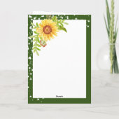 Krijg goed bloemen zonnebloem groen kaart (Achterkant)