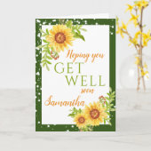 Krijg goed bloemen zonnebloem groen kaart (Gele Bloem)