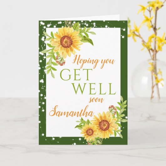 Krijg goed bloemen zonnebloem groen kaart (Gele Bloem)