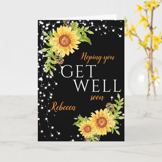 Krijg goed Bloemengele Zonnebloem Kaart (Gele Bloem)