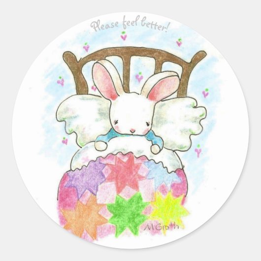 Krijg goed Bunny sticker label (Voorkant)