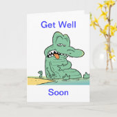 Krijg goed Cartoon krokodil Kaart (Gele Bloem)