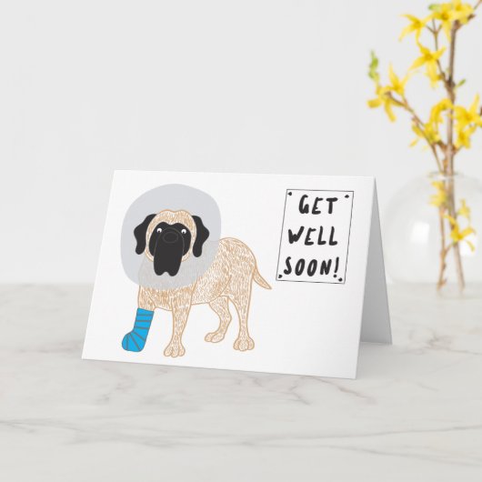 Krijg goed Dog Kaart (Gele Bloem)