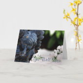 Krijg goed gebeden beschermengel met vogel kaart (Gele Bloem)