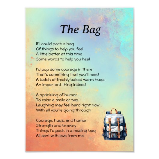 Krijg goed gedicht foto afdruk (Voorkant)