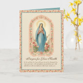 Krijg goed gezondheid Religieus gebed Peach Floral Kaart (Gele Bloem)