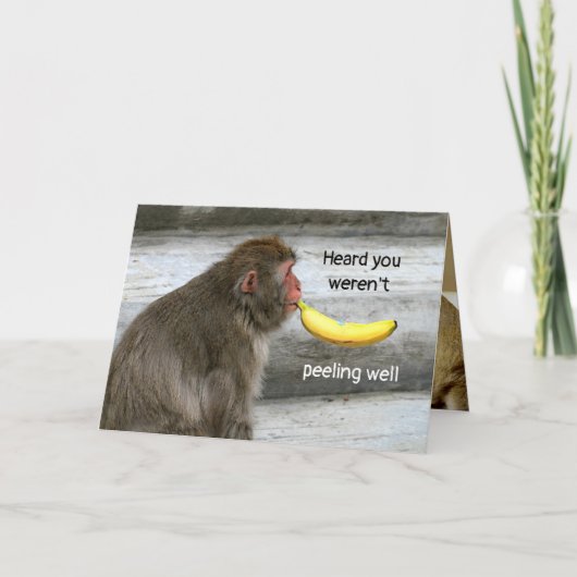 Krijg goed Kaart Funny Monkey met Banana Feel Bett (Voorkant)