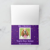 Krijg goed Kaart met Basset Hound en Cupcakes (Binnen)