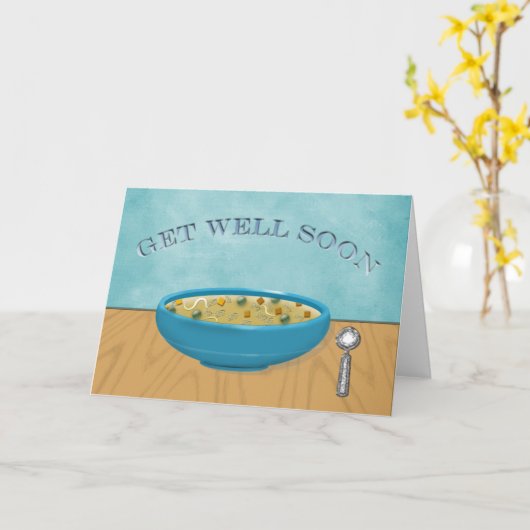 Krijg goed kippensoep Kaart (Gele Bloem)