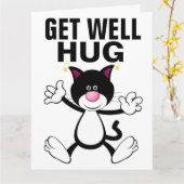 KRIJG GOED KITTY CAT HUG WENSKAARTEN KAART (Gele Bloem)