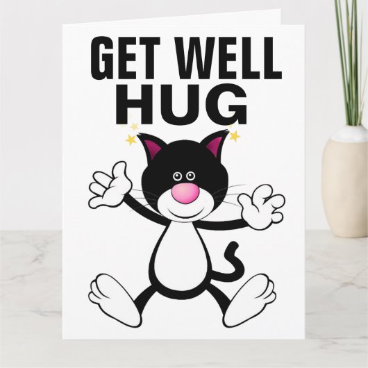 KRIJG GOED KITTY CAT HUG WENSKAARTEN KAART (Voorkant)