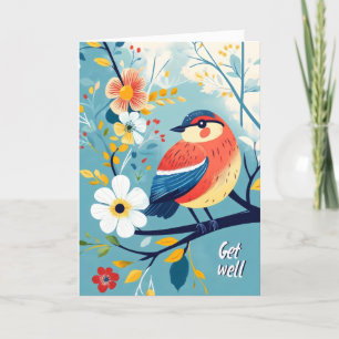 Krijg goed lente vogel feestdagen kaart