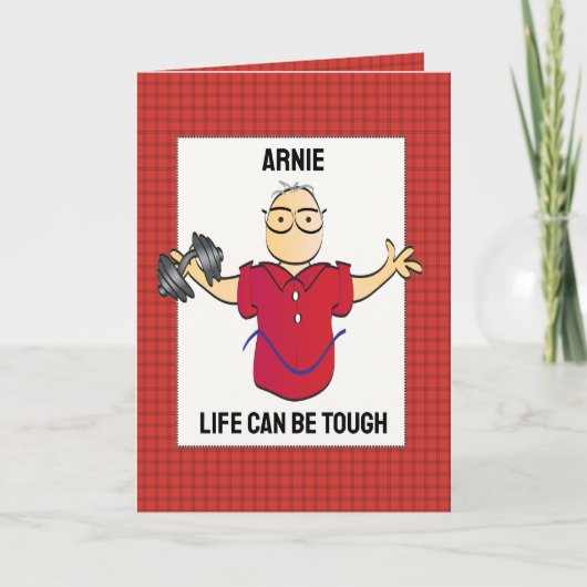 Krijg goed mannelijke Cartoon aanmoedigingskracht Kaart (Voorkant)