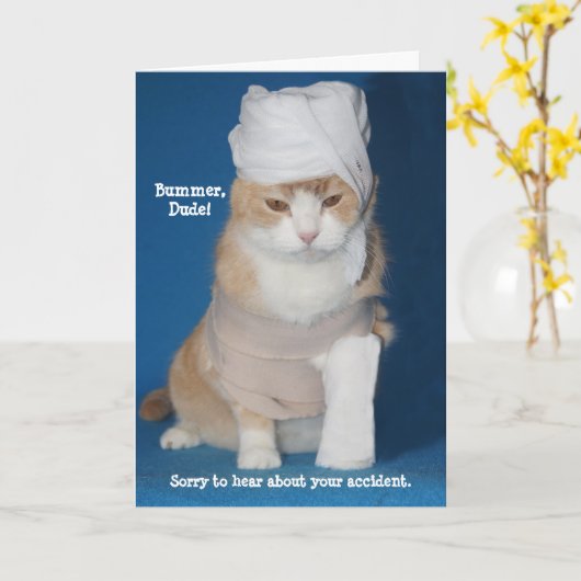 Krijg goed ongeval / gebroken arm kaart (Gele Bloem)