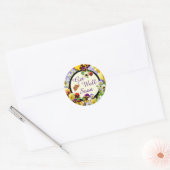 Krijg goed Pansy Design ~ Krijg snel goed Ronde Sticker (Envelop)