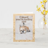 Krijg goed schattige hond shihtzu slapen gouden gl kaart (Gele Bloem)