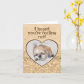 Krijg goed schattige hond shihtzu slapen hart schi kaart (Gele Bloem)