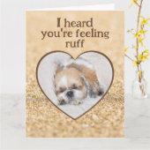 Krijg goed schattige hond shihtzu slapen hart schi kaart (Gele Bloem)