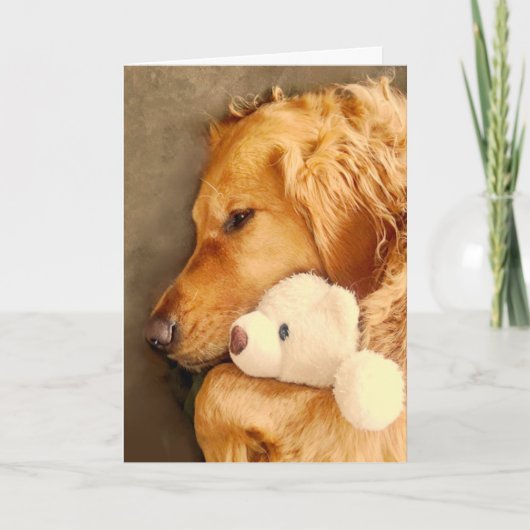 Krijg goed Schattige Sad Golden Retriever Dog Pet Kaart (Voorkant)