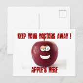 Krijg goed snel grappige appel dokter kaart (Voorkant / Achterkant)