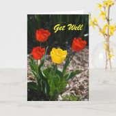 Krijg goed Tulpen Kaart (Gele Bloem)
