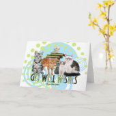 Krijg Goed van de Kute Katten van de Groep als Art Kaart (Gele Bloem)