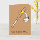 Krijg goed van honkbalteam kaart (Gele Bloem)