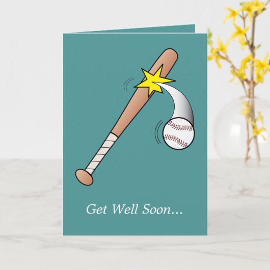 Krijg goed van honkbalteam kaart (Gele Bloem)