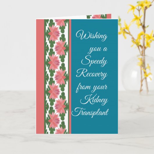 Krijg goed van niertransplantatie Kaart, waterleli Kaart (Gele Bloem)