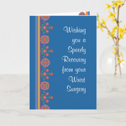 Krijg goed van polschirurgie Rangoli Border, Blauw Kaart (Gele Bloem)