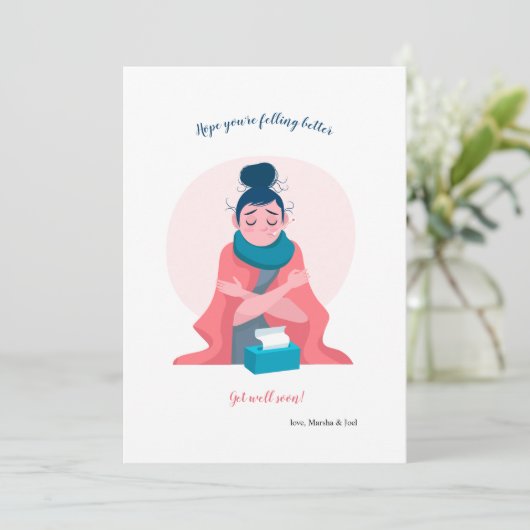 Krijg goed Vrouw Wenskaart Bedankkaart (Staand voorkant)