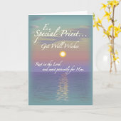 Krijg goed wensen priester kaart (Gele Bloem)