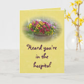 Krijg goed ziekenhuis mand van bloesems kaart (Gele Bloem)