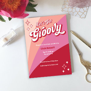 Krijg Groovy Magenta Monochromatische Vrijgezellen Kaart