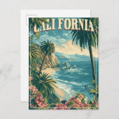 Krijg Groovy met een Retro California Briefkaart (Voorkant / Achterkant)