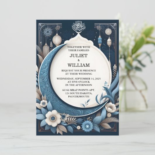 Krijg Henna Islam Nikah Arabisch Walima moslim bru Kaart (Staand voorkant)